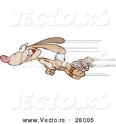 Vector of a Super Cartoon Rabbit Flying Through the Air with Springs Attached to Feet by Toonaday