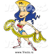 Vector of a Super Hero Wonder Nurse with a Rope by Toonaday
