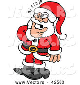 Vector of a Thinking Cartoon Santa Rubbing His Beard by Zooco