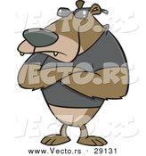 Vector of a Tough Bear Bouncer with Arms Crossed - Cartoon Version by Toonaday