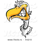 Vector of a Tough Cartoon Seagull Mascot Grinning by Chromaco