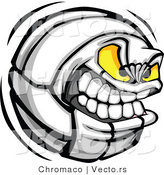 Vector of a Tough Volleyball Cartoon Character Gritting Teeth by Chromaco