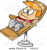 Vector of a Unhappy Cartoon Boy Laying in a Dentist Chair by Toonaday