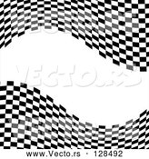 Vector of a Waving Race Flag Background on White - Version 9 by MilsiArt