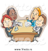 Vector of a White Couple During a Divorce Meeting by BNP Design Studio