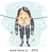Vector of a White Wet Businessman Hung out to Dry by BNP Design Studio
