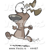 Vector of a Worried Cartoon Dog Running by Toonaday