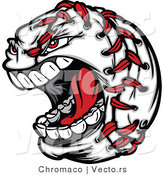 Vector of a Yelling Baseball Character with Red StitchesYelling Baseball Character with Red StitchesYelling Baseball Character with Red Stitches - Coloring Page Outline by Chromaco