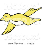 Vector of a Yellow Bird Flying by LaffToon