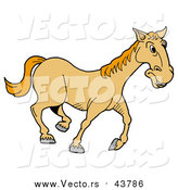 Vector of a Yellow Horse Trotting by LaffToon