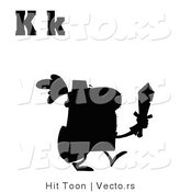 Vector of Alphabet Letter K Above Silhouetted Knight by Hit Toon
