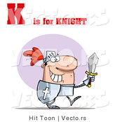 Vector of Alphabet Letter K Is for Knight by Hit Toon