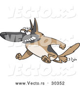Vector of an Adult German Shepherd - Cartoon Style by Toonaday