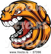 Vector of an Aggressive Cartoon Screaming Basketball Mascot by Chromaco