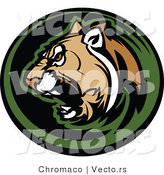 Vector of an Aggressive Cougar Roaring by Chromaco