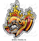 Vector of an Aggressive Flaming Football Player by Chromaco