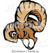 Vector of an Aggressive Ram Mascot Charging Forward by Chromaco