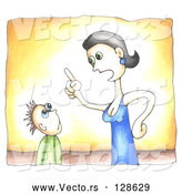 Vector of an Angry Mom Lecturing Kid by C Charley-Franzwa