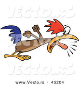 Vector of an Annoying Cartoon Rooster Making Loud Noises by Toonaday