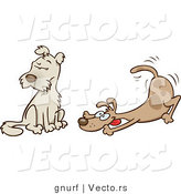 Vector of an Energetic Dog Beside an Obedient Dog by Gnurf