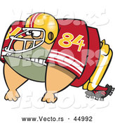 Vector of an Imposing Cartoon American Football Player Ready to Charge Forward by Toonaday