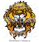 Vector of an Intimidating African Lion Roaring by Chromaco