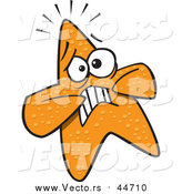 Vector of an Orange Starfish Looking Scared by Toonaday