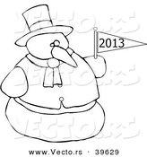 Vector of an Outlined 2013 Snowman by Djart