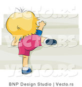 Vector of Baby Crawling up Stairs by BNP Design Studio