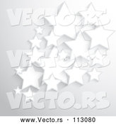 Vector of Background of 3d White Stars over Gray by KJ Pargeter