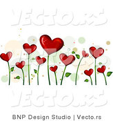 Vector of Background of Blooming Love Hearts over White Background Version 4 by BNP Design Studio