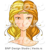 Vector of Beautiful Gemini Girl's Face by BNP Design Studio