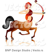 Vector of Beautiful Horoscope Sagittarius Centaur Girl Archer by BNP Design Studio