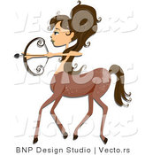 Vector of Beautiful Sagittarius Zodiac Girl Centaur by BNP Design Studio