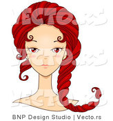 Vector of Beautiful Scorpio Girl's Face with Her Hair Curling like a Scorpion's Tail by BNP Design Studio