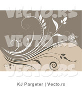 Vector of Beige Floral Vines Background by KJ Pargeter