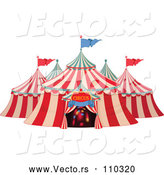 Vector of Big Top Circus Tent with Lights in the Entrance by Pushkin