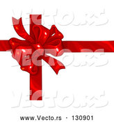 Vector of Birthday, Anniversary, Valentine's Day or Christmas Present Wrapped with a Red Ribbon and Bow over White by Tonis Pan