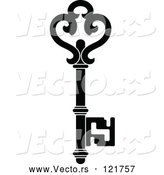 Vector of Black and White Antique Skeleton Key 2 by Vector Tradition SM