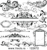 Vector of Black and White Design Elements Frames and Flourishes by OnFocusMedia