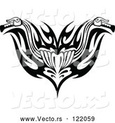 Vector of Black and White Tribal Motorcycle Biker Handlebars by Vector Tradition SM