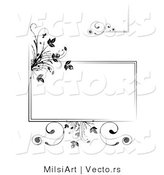 Vector of Black Floral Frames and Borders - Digital Collage by MilsiArt