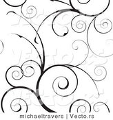 Vector of Black Swirly Vines Background Pattern Design by Michaeltravers