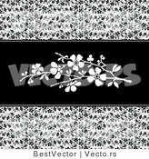 Vector of Black Vines and White Blossoms in the Center - Web Design Background by BestVector