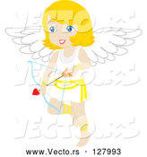 Vector of Blond Female Cupid with a Heart Arrow by Rosie Piter