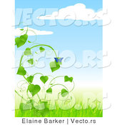 Vector of Blue Butterfly on Green Vine with Nice Weather Background Scene by Elaineitalia