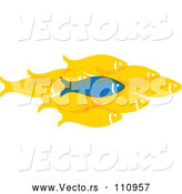 Vector of Blue Fish Standing out from a Group of Yellow Fish by ColorMagic