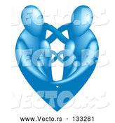 Vector of Blue Heart by AtStockIllustration