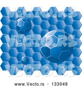 Vector of Blue Honeycomb with Circle Comb Balls by Rasmussen Images