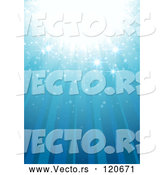Vector of Blue Magic Background with Rays and Sparkles by Dero